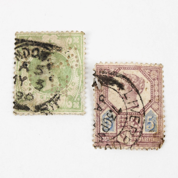 Lot Of 8 Great Britain Queen Victoria 1/2d 1d 1s Stamps Used Canceled 