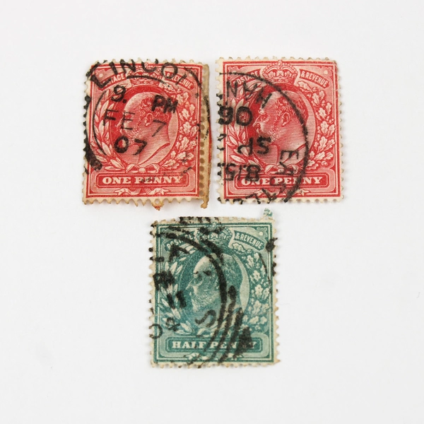 Lot Of 9 Great Britain King Edward VII Half Penny 1 Penny Stamps Used 