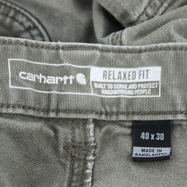 Carhartt Men's 40x30 Green Relaxed Fit Cargo Canvas Work Pants