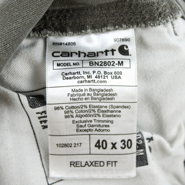 Carhartt Men's 40x30 Green Relaxed Fit Cargo Canvas Work Pants