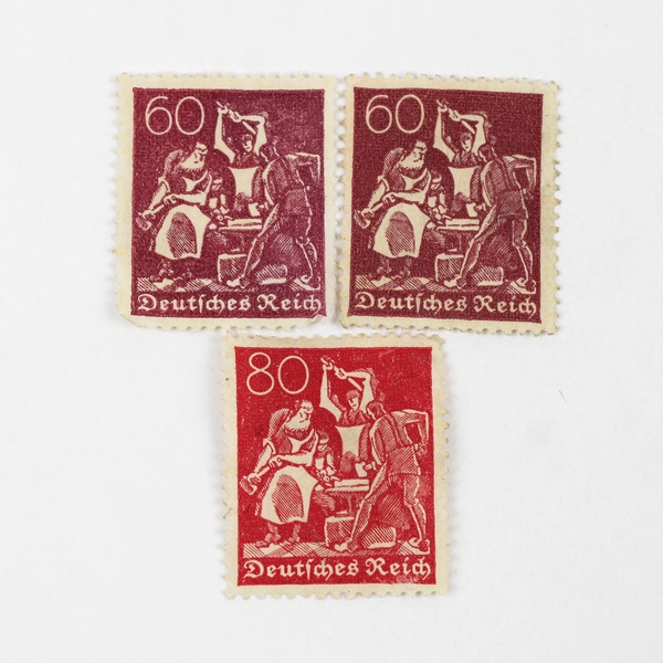 Lot Of 10 1920s Germany Worker Farmer 60/80/120/150/160m 100 Pfennig Stamps Used