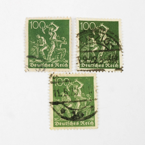 Lot Of 10 1920s Germany Worker Farmer 60/80/120/150/160m 100 Pfennig Stamps Used