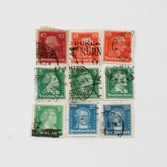 Lot Of 9 Germany Deutsches Reich Famous Germans 5/10/15/25 Pfennig Stamps Used