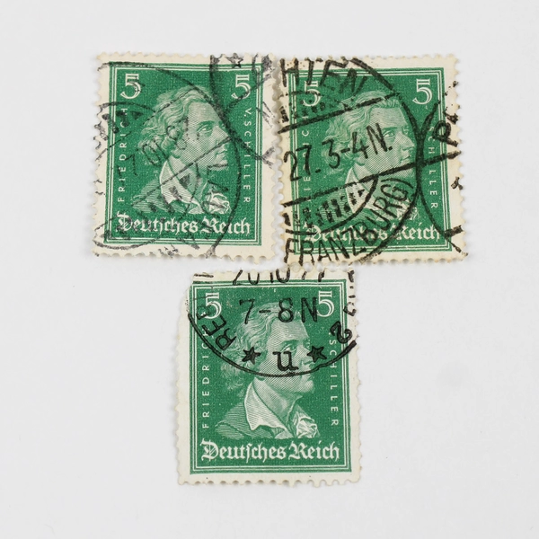 Lot Of 9 Germany Deutsches Reich Famous Germans 5/10/15/25 Pfennig Stamps Used