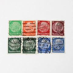 Lot Of 8 Germany Hindenburg Medallion 5/6/8/12/15/25 Pfennig Stamps Used 1930s