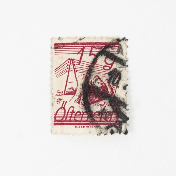 Lot Of 2 Austria 1925 Telegraph Lines 15 Groschen Schilling Stamps Used