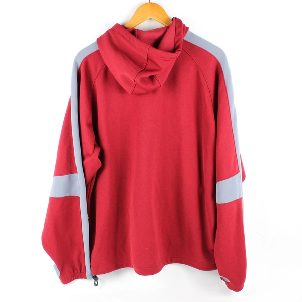 Nike Men's L Red and Gray Full Zip Hooded Jacket with Adjustable Waist