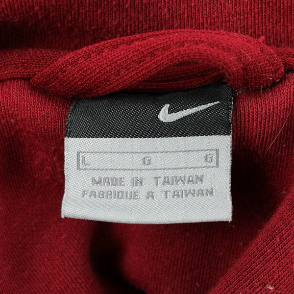 Nike Men's L Red and Gray Full Zip Hooded Jacket with Adjustable Waist