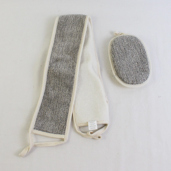 NWT Tada Natural Exfoliating Shower Loofah & Back Scrubber Gray 2 Pack