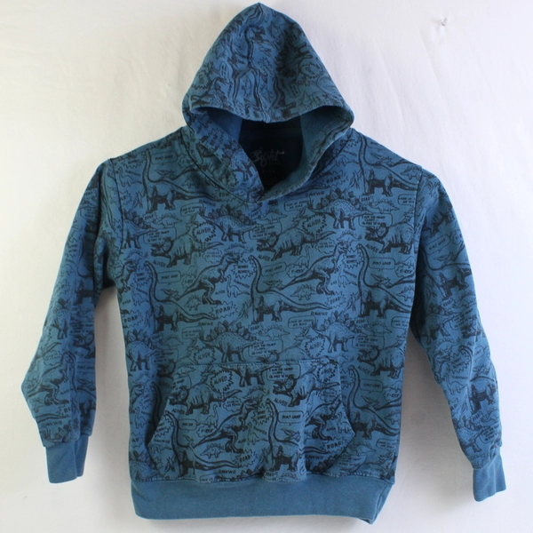 Eighty Eight Brand Kids 7 Teal and Black Dinosaur Comics Graphic Hoodie