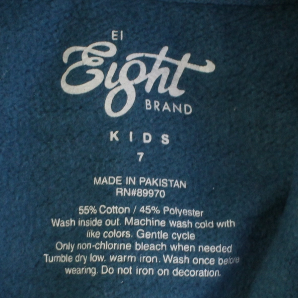 Eighty Eight Brand Kids 7 Teal and Black Dinosaur Comics Graphic Hoodie