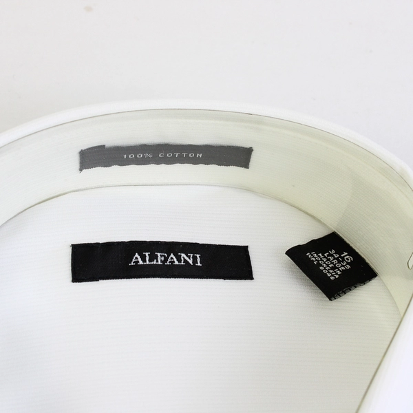 NWT Alfani Men's 16 34/35 Large White 100% Cotton Dress Shirt 