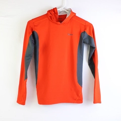 Reebok Youth L (14-16) Orange & Gray Lightweight Long Sleeve Hoodie