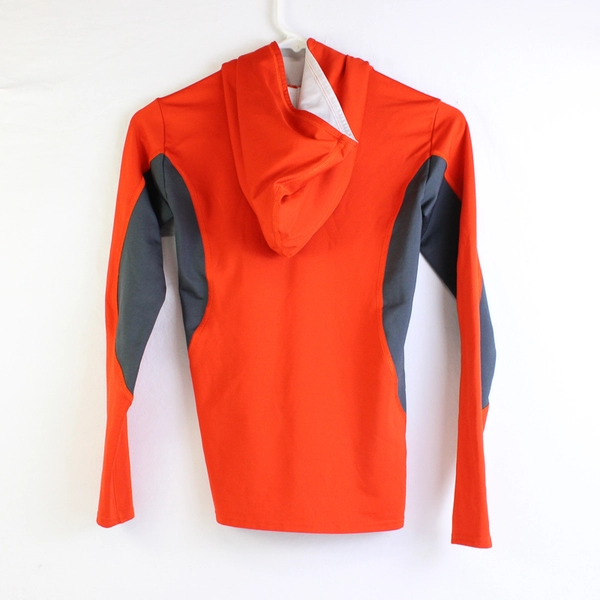 Reebok Youth L (14-16) Orange & Gray Lightweight Long Sleeve Hoodie