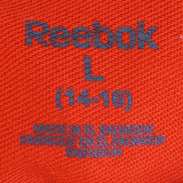 Reebok Youth L (14-16) Orange & Gray Lightweight Long Sleeve Hoodie