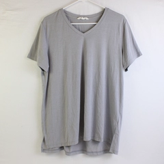 New York Laundry Athleisure Women's L Gray V-Neck Short Sleeve T Shirt