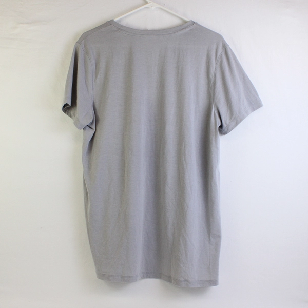 New York Laundry Athleisure Women's L Gray V-Neck Short Sleeve T Shirt