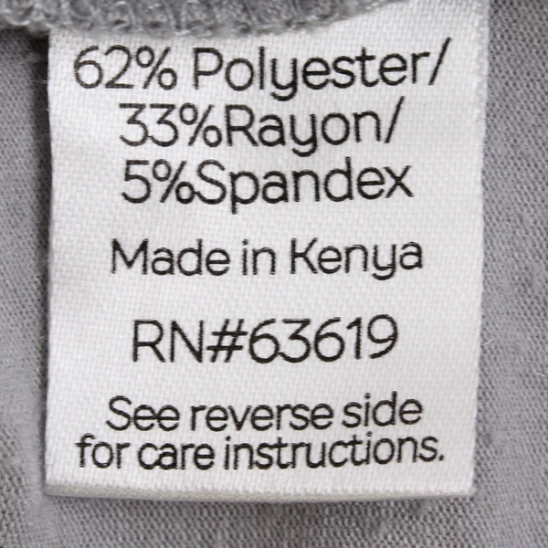 New York Laundry Athleisure Women's L Gray V-Neck Short Sleeve T Shirt