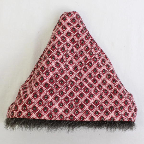 Vintage Red Velvet Santa Hat with Tassel Fur Trimmed