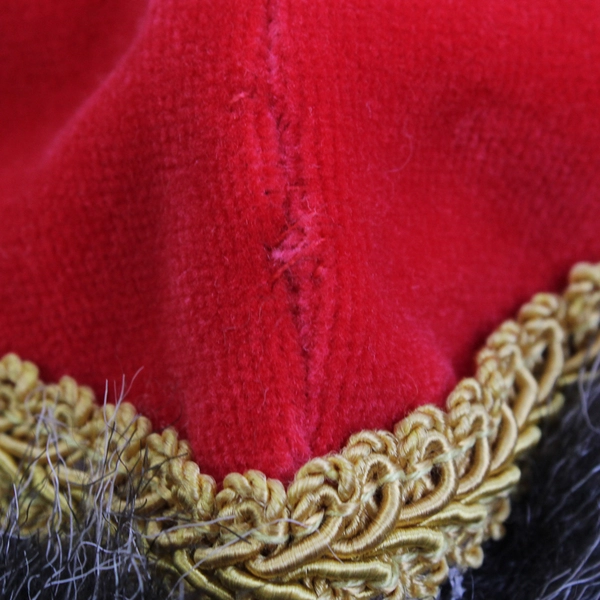 Vintage Red Velvet Santa Hat with Tassel Fur Trimmed