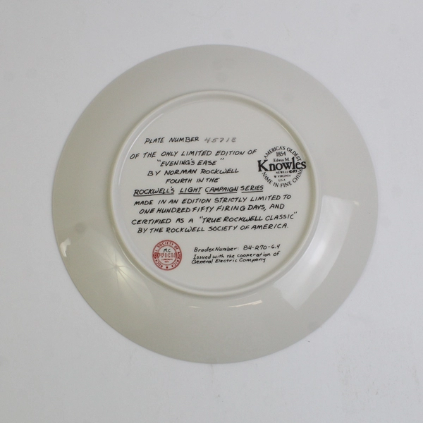 1984 Knowles - Norman Rockwell - "Evening's Ease" - #4571E