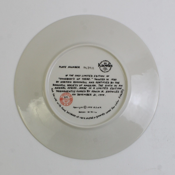 1979 Norman Rockwell Collector Christmas Plate - "Somebody's Up There"