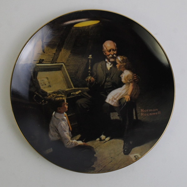 1984 Knowles - Norman Rockwell Collectible Plate - "Grandpa's Treasure Chest" 