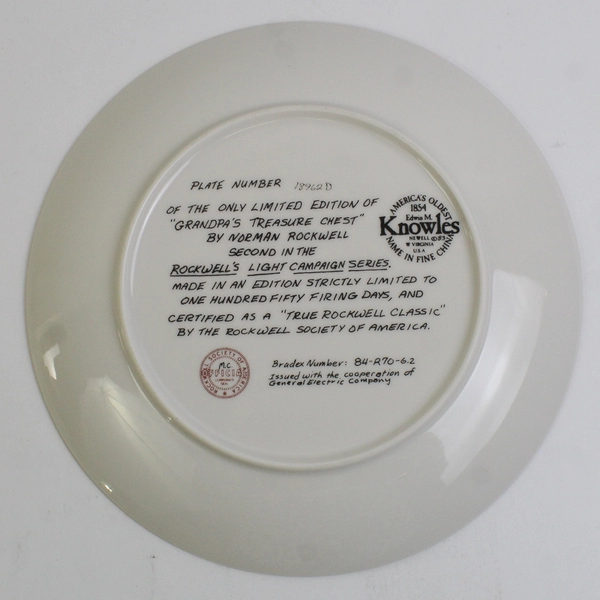 1984 Knowles - Norman Rockwell Collectible Plate - "Grandpa's Treasure Chest" 
