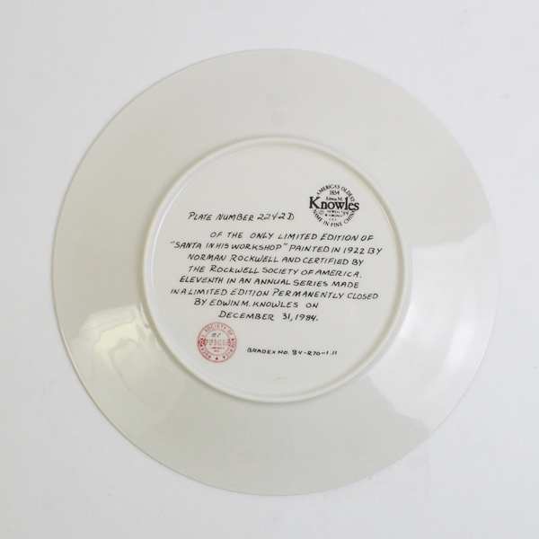 1984 Knowles - Norman Rockwell - "Santa in His Workshop" - #2242D