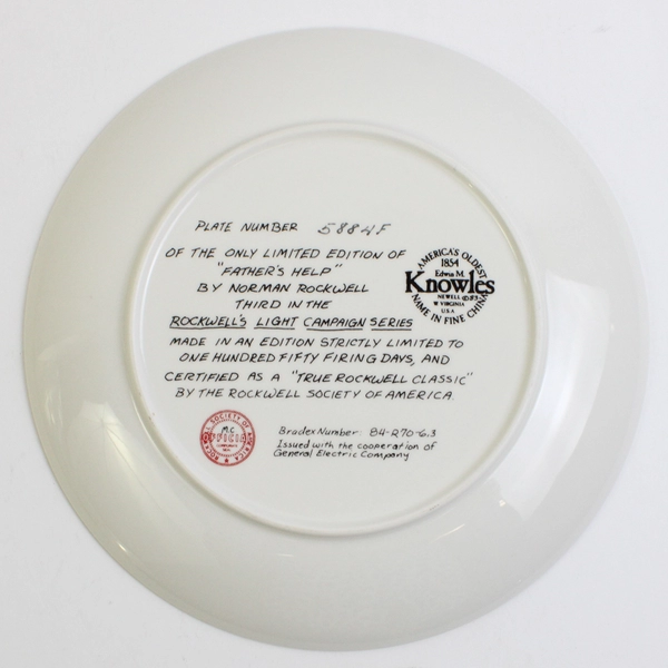 1984 Knowles Norman Rockwell "Father's Help" - #5884F