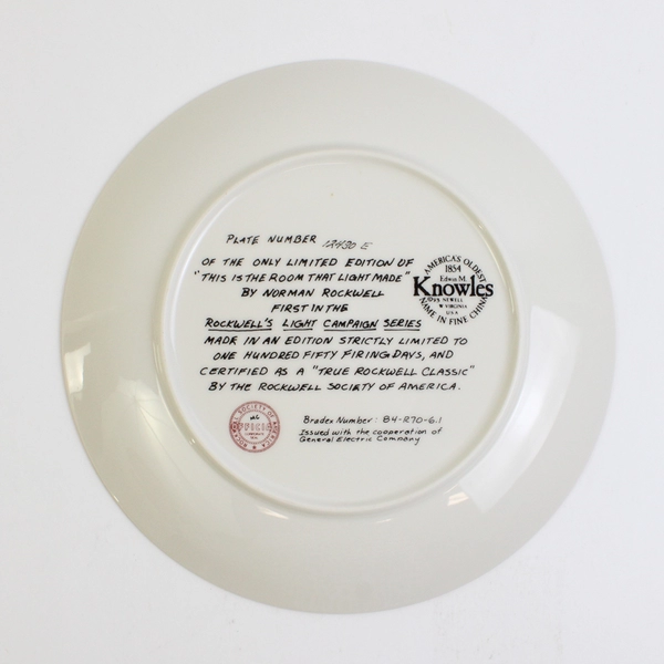 1983 Knowles - Norman Rockwell Collectible "This is the Room That Light Made" 