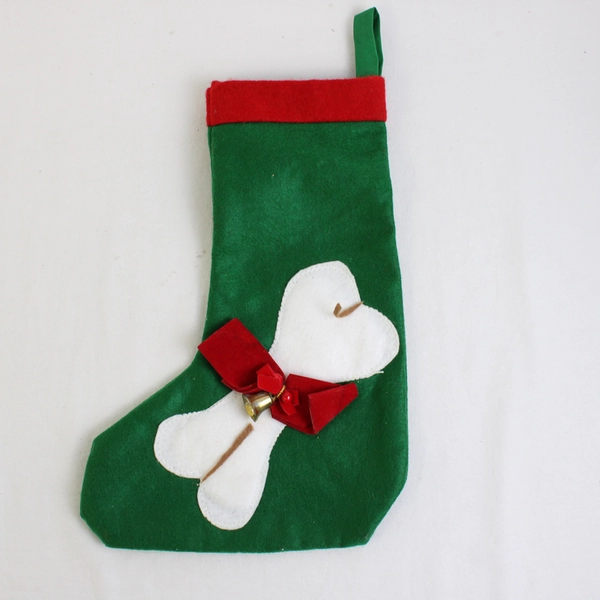 Lot of 2 Christmas Stockings Drummer Boy Cotton and Dog Bone felt 