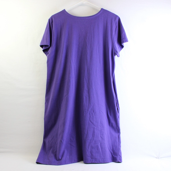 Serengeti Purple Short-Sleeved V-Neck T-Shirt Dress Women's Size PXL