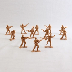 Lot of 12 Ja-Ru Tan Plastic Army Men Toys