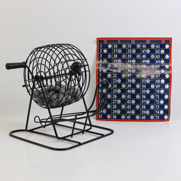 Black Metal Bingo Cage Random Ball Selector 8"