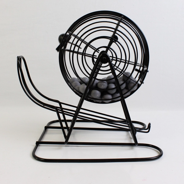 Black Metal Bingo Cage Random Ball Selector 8"