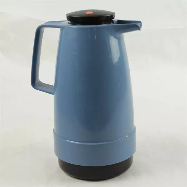 Vintage Blue Plastic Thermos Coffee Carafe Pitcher Mid-Century Retro