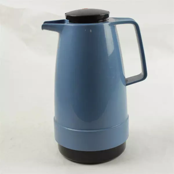 Vintage Blue Plastic Thermos Coffee Carafe Pitcher Mid-Century Retro