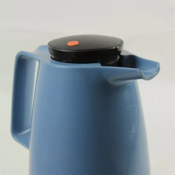 Vintage Blue Plastic Thermos Coffee Carafe Pitcher Mid-Century Retro