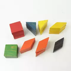 Lot of 21 Vintage Wooden Math Manipulatives Homeschool Assorted Shapes & Colors