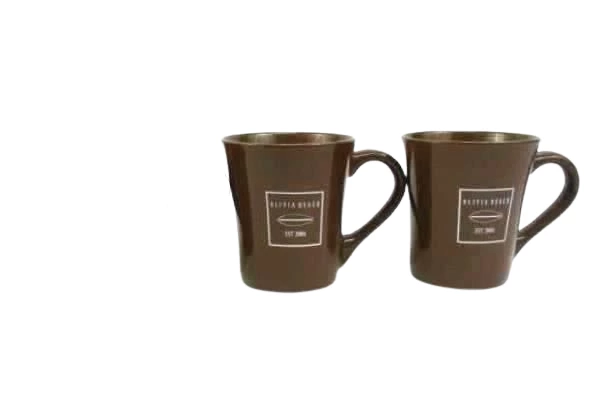 Lot of 4 Olivia Beach Ceramic Coffee Mugs Lincoln City OR Orange Brown 2006