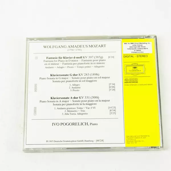 Ivo Pogorelich Mozart Klaviersonaten KV 283 & 331 CD Pre-Owned