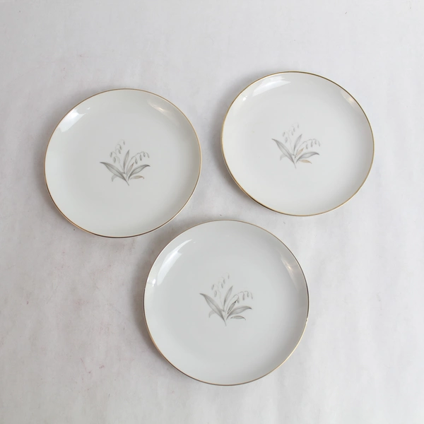 Vintage Set of 3 Kaysons China Bread and Butter Side Plates Golden Rhapsody 6 In