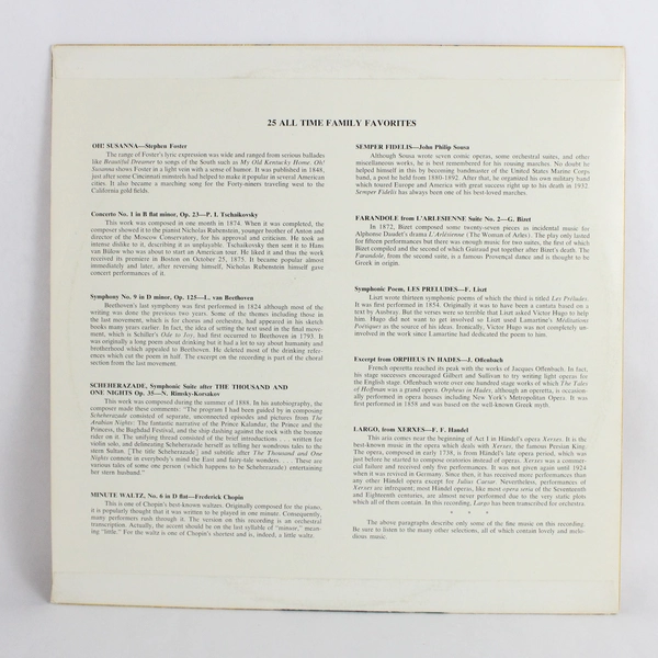 25 All Time Family Favorites 12" LP Vinyl Record ADS-1 All Disc Records