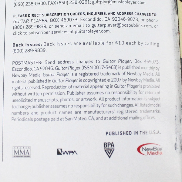 Guitar Player Magazine July 2007 Featuring John Petrucci