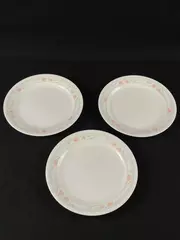 Lot of 3 Corelle Peach Garland Discontinued Floral Bread Dessert Plates 7"