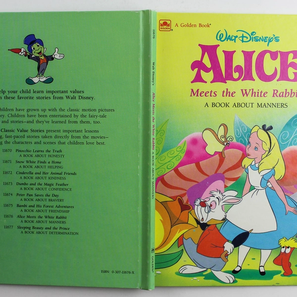 Alice Meets The White Rabbit A Book About Manners 1988 Walt Disney Company HC