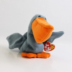 TY Beanie Babies Scoop 1996 Blue/Orange Pelican With Tag Plush Toy