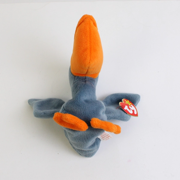 TY Beanie Babies Scoop 1996 Blue/Orange Pelican With Tag Plush Toy