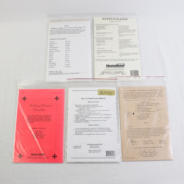 Lot of 5 Christmas Quilting Patterns 1994 - 2000 Good Condition